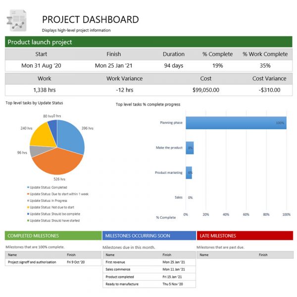 Microsoft Project Reporting Template - Project Learning